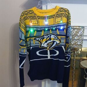 NHL Navy and Yellow LED Crewneck Sweater